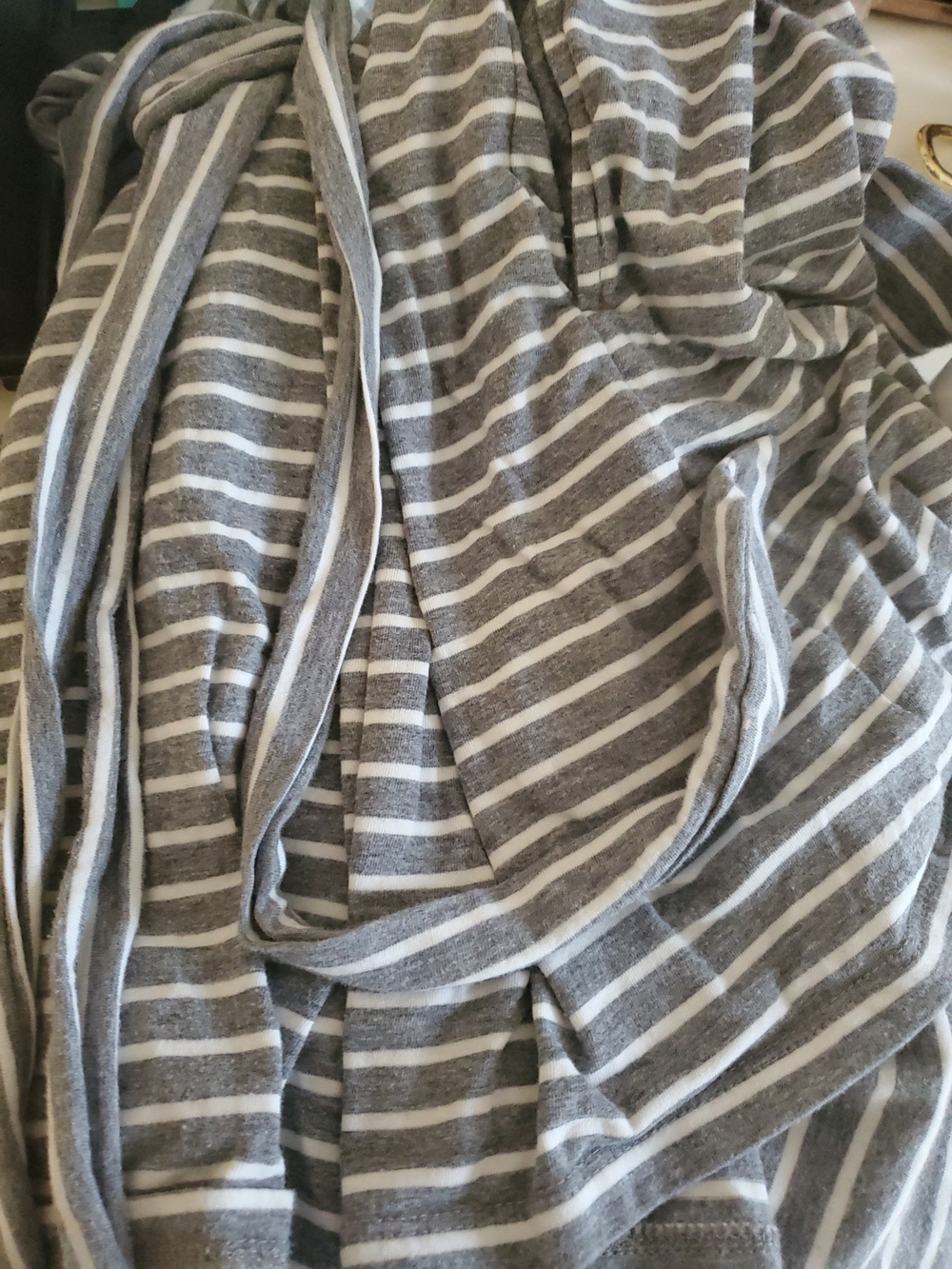J. Crew Gray and White Robe